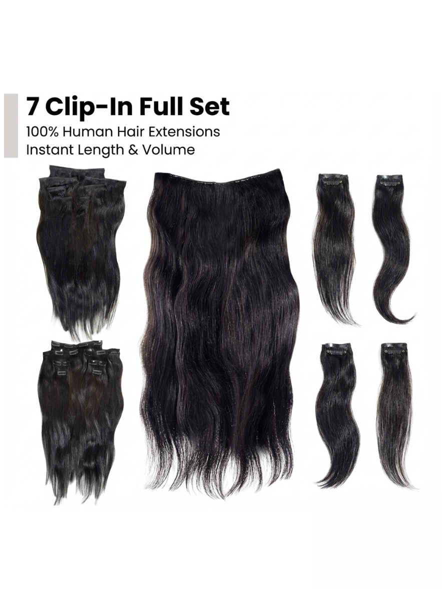 7 Clip-In Full Set – 100% Human Hair